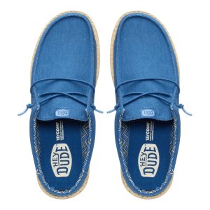 wally slip stretch canvas ensign blue/boulder tan