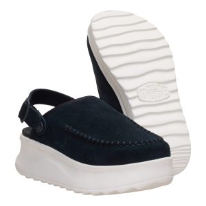 delray clog suede black/egret