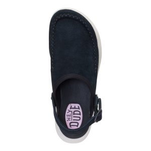 delray clog suede black/egret