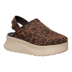 delray clog suede brown leopard