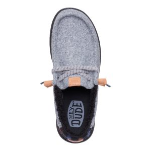 wally cozy plaid smoke grey/multi