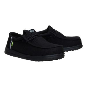 wally work comp toe wide black/black