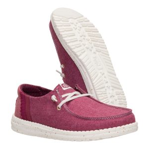 wendy break brushed linen burgundy