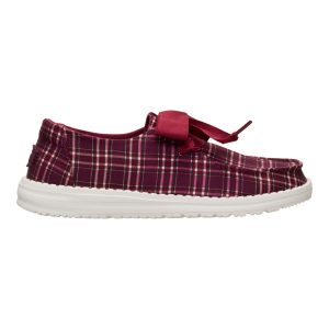wendy holiday bow red plaid/burgundy
