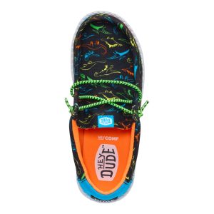 wally youth dinoworld black/neon multi